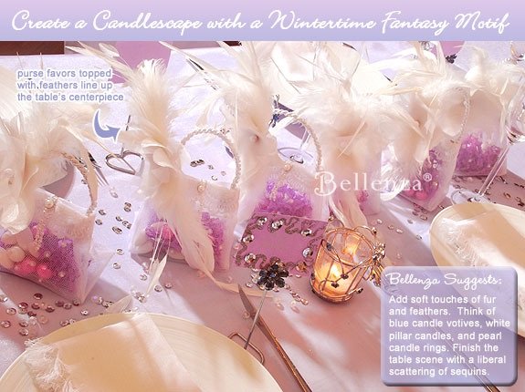Purses as table centerpieces