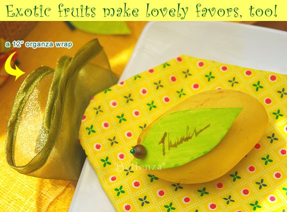Tropical mangoes as favors
