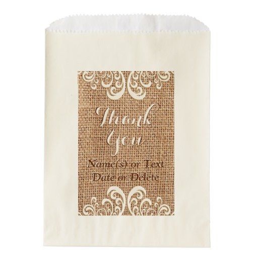 lace and burlap favor bags via zazzle