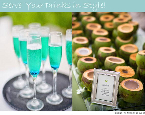 Tropical cocktails with champagne