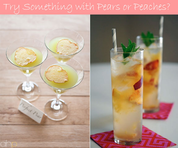 Peach and pear cocktails