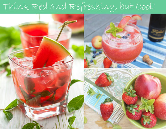 Peach and pear cocktails