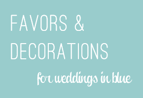 Blue favors and table decorations