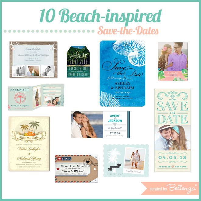 Stylish Beach Save-the-Dates for Summer Weddings