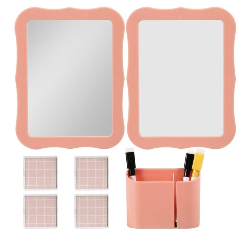 Peach locker accessories from mirrors to pen holders