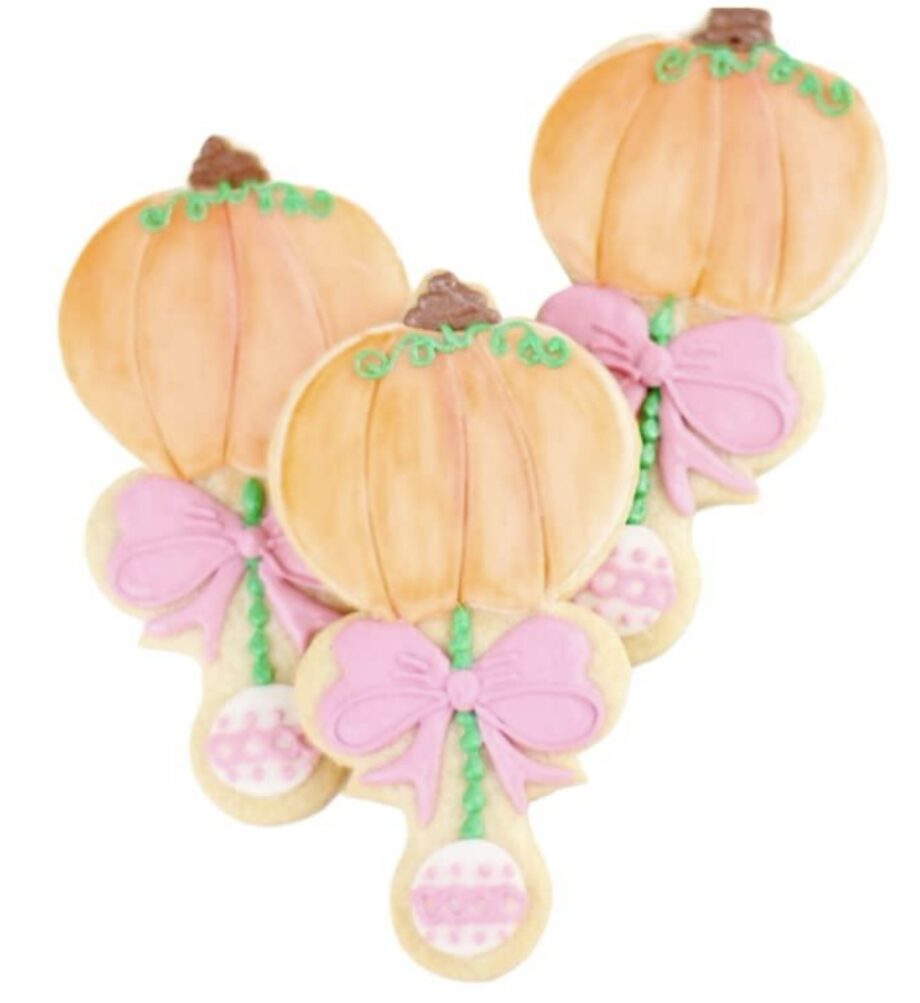 Pumpkin rattle cookies for fall