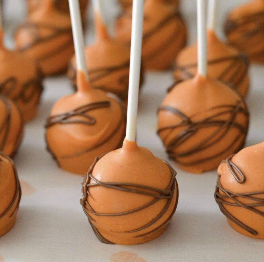 Pumpkin baby shower cake pops