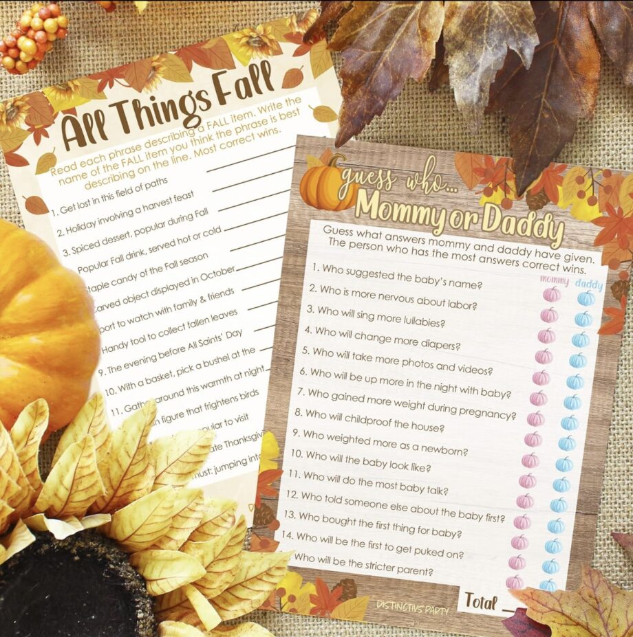 All Things Fall - baby shower cards for fall
