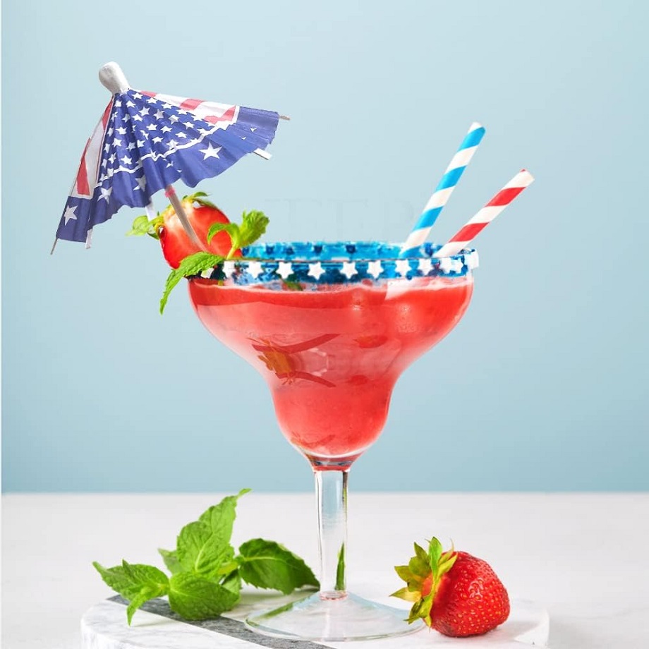 Patriotic drink cocktail umbrellas