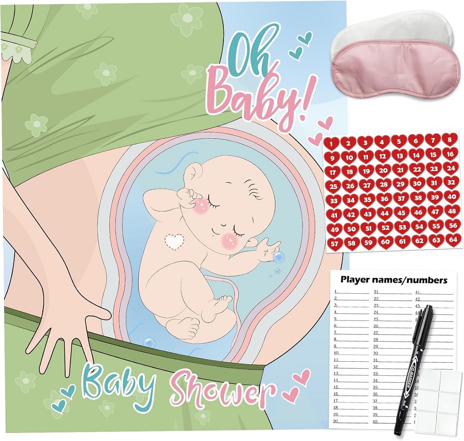Pin the Heart on the Baby Game